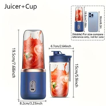 Blenderlər: Portativ Şirəçi və Blender (Juicer + Cup) - 1500 mAh daxili batareya — 3