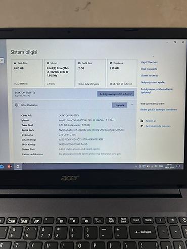 diz ustu komputerlər: Acer Aspire 3 noutbuku - Model: Acer Aspire 3 (A315-56G-53A4 etiketdə — 5