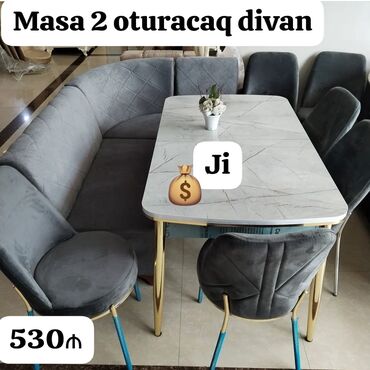 ucuz künc divanlar: Künc divan masa oturacaq rəng seçimi var
