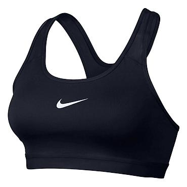 alt paltarları: Nike qadın idman brası – klassik qara rəng, ön hissədə ağ Swoosh — 1