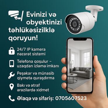 Evinizi və obyektinizi təhlükəsizliklə qoruyun! 🔒 24/7 IP kamera