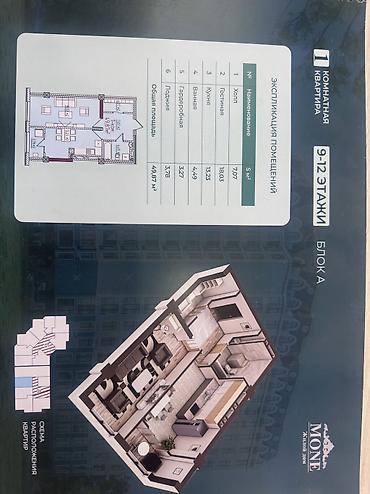 копер: 1 комната, 50 м², Нижний Джал (Джал-23) Элитка, 12 этаж, ПСО (под самоотделку) — 2