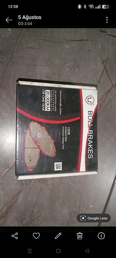 BULL BRAKES əyləc yastığı dəsti - Məhsul: Brake Pad (əyləc yastığı) -