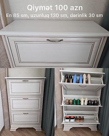 Digər mebel: VesileAyaqqabi şkafi ela veziyyetde. Ölculer qeyd edilib Qiymet 100 — 1