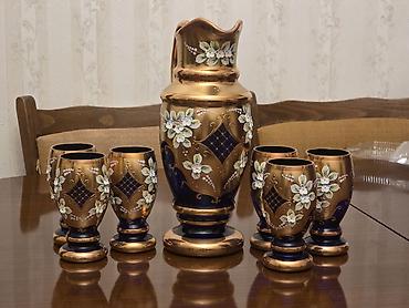 limon kitchenware: Büllur/qədimi üslubda süfrə dəsti – 1 ədəd qrafin və 6 ədəd stəkandan — 1