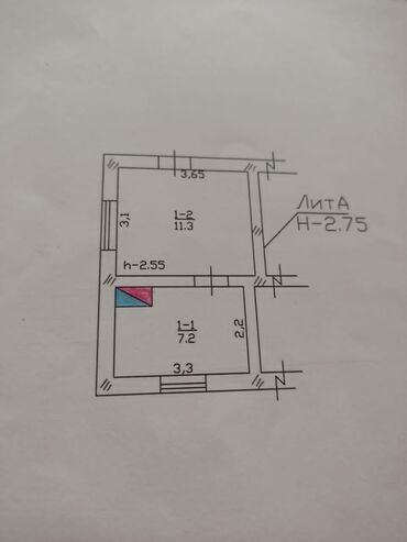 купить дом в чолпон ате: Полдома, 25 м², 2 комнаты, Собственник, Старый ремонт