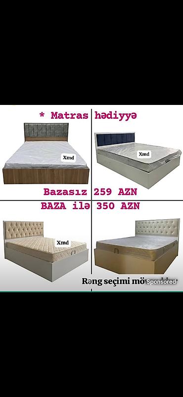 ağ masa: Iki nəfərlik yataq çarpayıları – başlıqlı model - Matras hədiyyə - — 1