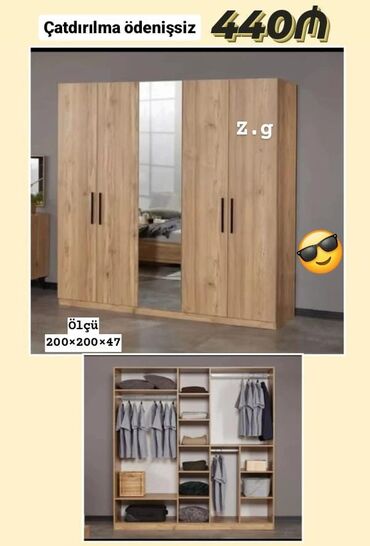 кухонная мебель на заказ в баку цены: Yeni, Düz dolab, Qarderob, paltar dolabı