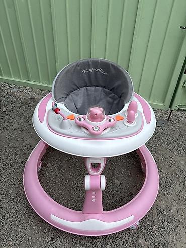 Балдар дүйнөсү: Детские ходунки Babywalker, розово-белые почти новые, пользовались 1 — 2