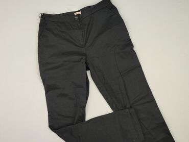 spodnie dresowe ze ściągaczem damskie: Material trousers for women, size S (EU 36)