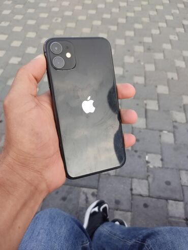 Apple iPhone: IPhone 11, 128 GB, Qara, Simsiz şarj, Face ID, Sənədlərlə