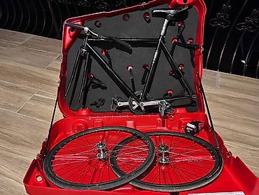 Чемоданы: Жёсткий чехол для перевозки велосипеда BikeBox Alan (красный) - — 4