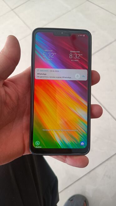 телефон кыргызстан: LG Q9, Б/у, 64 ГБ, цвет - Синий, 1 SIM