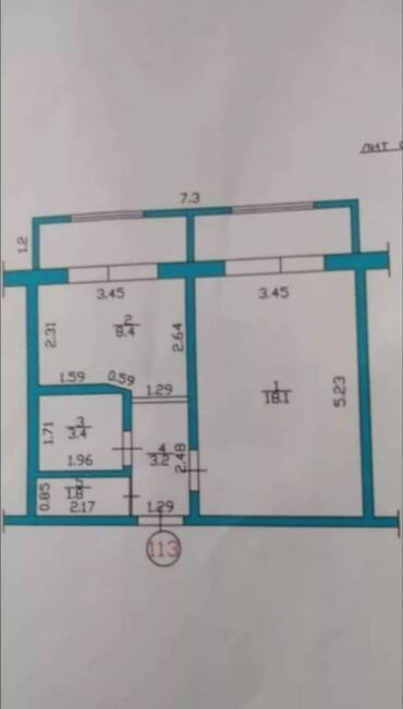 квартира тунгуч: 1 комната, 42 м², 106 серия, 3 этаж, Евроремонт