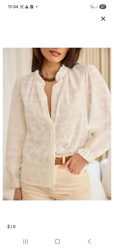 Блузки: Блуза из хлопка с вышивкой -Легкая ткань с ажурной вышивкой по всей — 2