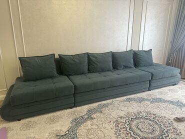 продажа бу диванов: Прямой диван, цвет - Зеленый, Б/у