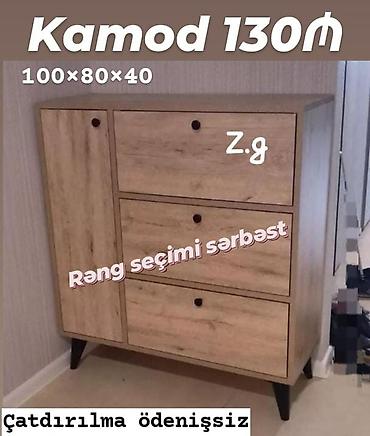Kamod – 100×80×40 sm - Material: taxta teksturalı laminat - Quruluş lalafo.az -da Kamod – 100×80×40 sm - Material: taxta teksturalı laminat - Quruluş
