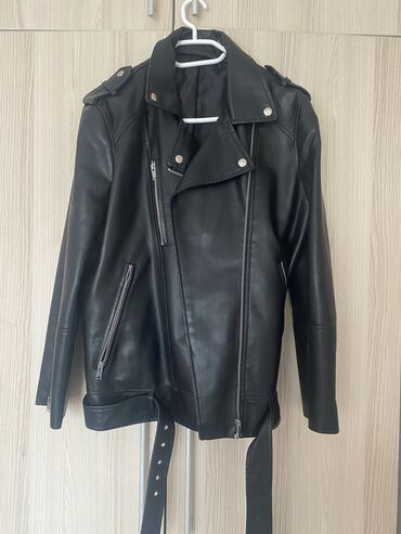 одежда для мужчин: Кожаная куртка, Косуха, Кожзам, Оверсайз, XL (EU 42)