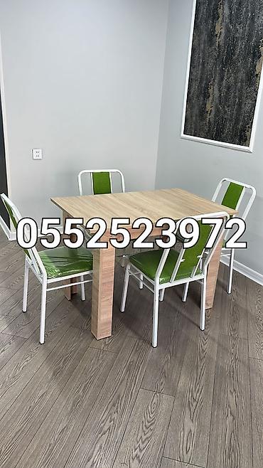 Bağ, çöl masa və oturacaq dəstləri: Yeni, Kvadrat masa, 4 stul, Açılmayan, Stullar ilə, Metal, Azərbaycan — 5