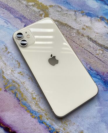 Apple iPhone: IPhone 11, Б/у, 64 ГБ, Белый, Защитное стекло, 84 %