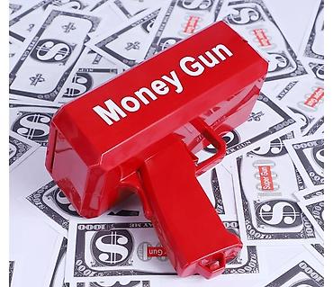 pul səkilləri: Money Gun – pul səpən oyuncaq aparat Pul tapancasi pul tapançası — 1