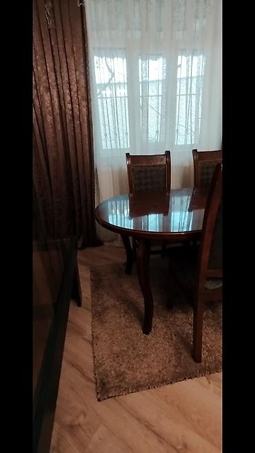 ipi: Yemək otağı üçün oval formalı masa və 6 ədəd stul dəsti. - Material — 1