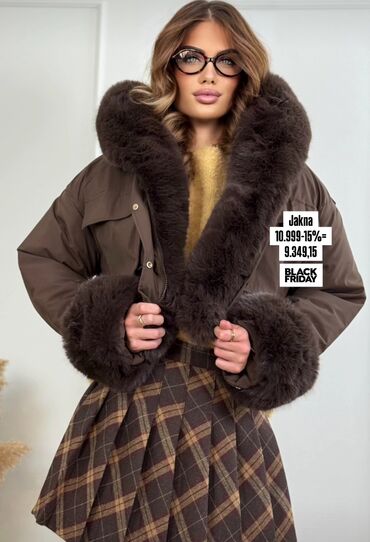 Zimske jakne: S (EU 36), Jednobojni, Sa postavom, Krzno — 9