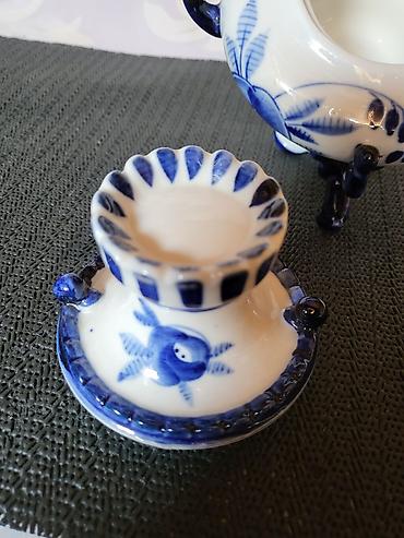 Figure: Kompletan ukrasni samovar Gzhel USSR iz 70ih.godina. Originalni ruski — 15
