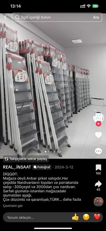 Nərdivanlar: Teleskopik nərdivan, müxtəlif hündürlüklərdə işləmək üçün ideal olan — 13