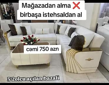 Divan və masa dəstləri: Yeni, Künc divan, Qonaq otağı üçün, Açılan — 1