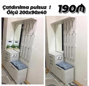 geyim dolabi: Dəhliz üçün çoxfunksiyalı giriş mebeli dəsti - Ölçü: 200 x 90 x 40 sm — 1