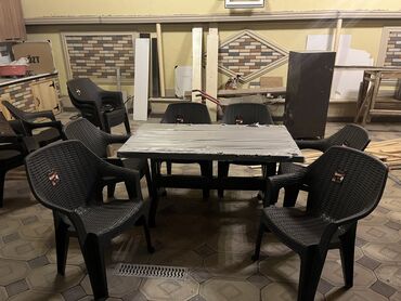 kirayə stol stul: Новый, Прямоугольный стол, 6 стульев, Раскладной, Со стульями, Пластик, Турция