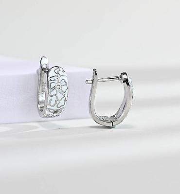 amber elixir: Серьги сөйкөлөр У в серебристом тоне — воплощение изящества и — 4