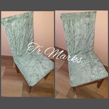 Posteljina: Rastegljive navlake za stolice plišane jednobojne CENA SETA 2400 din ( — 19