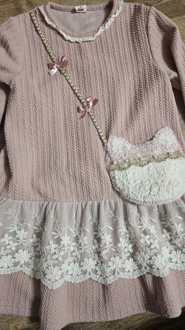 оптом корея: Детское платье, цвет - Розовый, Б/у