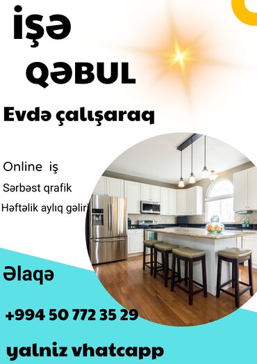 Маркетинг, реклама, PR: Evdən işləmək imkanı təklif olunur. Bu iş onlayn olaraq həyata