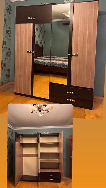 İşlənmiş, 4 qapılı, Güzgülü, Qəhvəyi, Açılan, Düz dolab