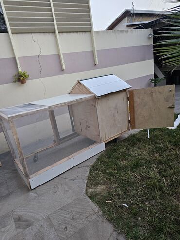 Yuvalar: Taxta toyuq daxması və açıq volyer - Material: möhkəm taxta karkas — 11