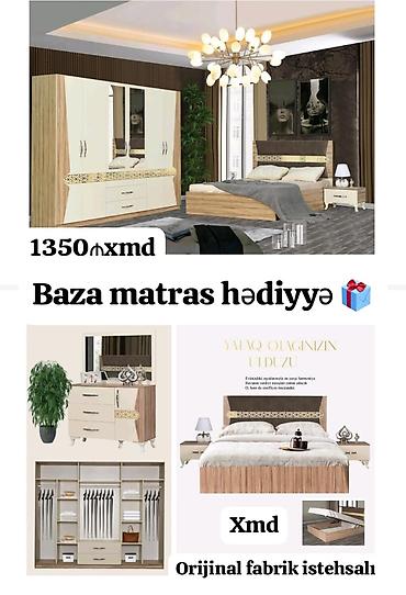 Ev üçün mebel: Yataq otağı dəsti – orijinal fabrik istehsalı Komplekt: - 2 nəfərlik — 1