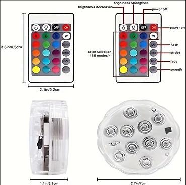 sadnice borovnice: RGB LED Podvodna Svetla za Bazen – Set 4 komada sa daljinskim — 5