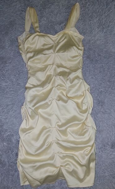 elegantne haljine za punije žene: S (EU 36), color - Beige, Evening, With the straps