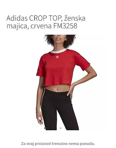 Adidas Crop Top W – ženska majica, model FM3258 - Boja: crvena sa — 3