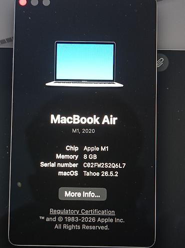 ноутбук apple цена бишкек: Колдонулган, Apple M1, ОЗУ, RAM: 8 ГБ — 4
