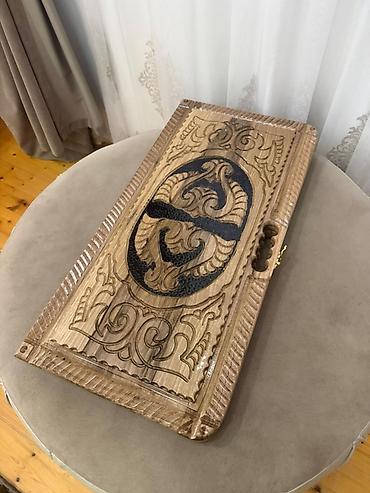 Nərdlər: Taxta nərd dəsti – əl işidir - Material: Qoz ağacı (tam taxta) — 6