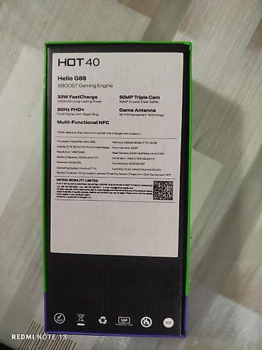 i̇nfinix: Infinix Hot 40, 256 GB, rəng - Göy — 2