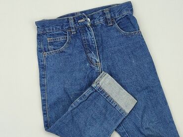 spodnie jeansy szare: Spodnie jeansowe, 8 lat, 122/128, stan - Dobry