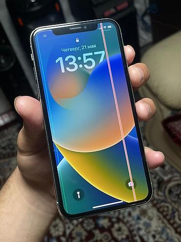 Apple iPhone: IPhone X, Б/у, 64 ГБ, Серебристый, Чехол, 73 % — 4
