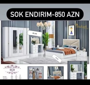 Yataq otağı dəstləri: İkinəfərlik çarpayı, Dolab, Termo, 2 tumba, Azərbaycan, Yeni — 19