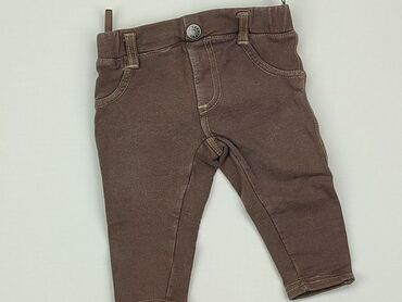 czapka brązowa: Spodnie jeansowe, 3-6 m, stan - Dobry