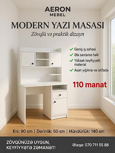 kreditle metbex stolu: MODERN YAZI MASASI – zövqlü və praktik dizayn Gun erzinde — 1